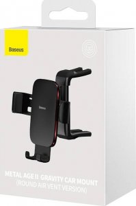 Baseus Uchwyt samochodowy grawitacyjny Baseus Metal Age II do okrągłej kratki (czarny) 22