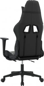 Fotel vidaXL Masujący fotel gamingowy z podnóżkiem, czarny i moro 6