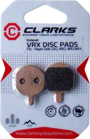 Clarks Okładziny hamulcowe HAYES (Sole, GX2, MX2, MX3, MX4) metaliczne spiekane 1