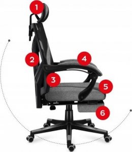 Fotel Huzaro gamingowy Combat 5.0 Grey 2