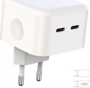 Ładowarka XO XO ładowarka sieciowa L102 PD 35W 2x USB-C biała + kabel USB-C - USB-C 1