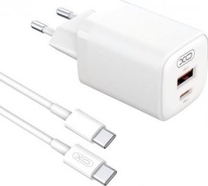 Ładowarka XO ładowarka sieciowa L96 PD 30W QC 3.0 18W 1x USB 1x USB-C biała + kabel USB-C - USB-C 1