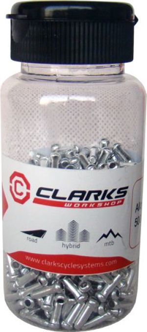 Clarks Końcówka Linki Hamulca/Przerzutki CX88DP 1mm - 1,6mm Aluminiowa Srebrna Pudełko 500 szt (CLA-CX88DP500) 1