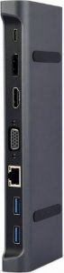 Stacja/replikator Gembird Adapter USB-C 9w1, HDMI, USB-C PD, VGA, DP, USBx3, Audio, LAN 1
