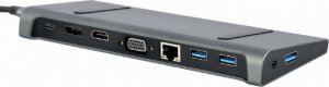 Stacja/replikator Gembird Adapter USB-C 9w1, HDMI, USB-C PD, VGA, DP, USBx3, Audio, LAN 3