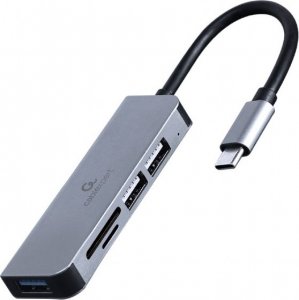 HUB USB Gembird 1x SD 1x TF  + 3x USB-A 2.0 3.2 Gen1 (UHB-CM-CRU3P1U2P2-01) 1