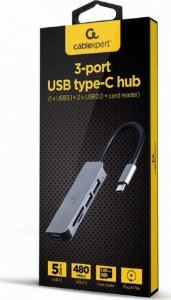 HUB USB Gembird 1x SD 1x TF  + 3x USB-A 2.0 3.2 Gen1 (UHB-CM-CRU3P1U2P2-01) 2