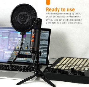 Mikrofon Monkey Banana Mico czarny USB cichy przycisk 4