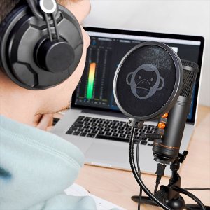 Mikrofon Monkey Banana Mico czarny USB cichy przycisk 8