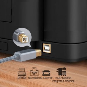 Kabel USB QGeeM USB-C - USB-B 3 m Srebrny (QG-CC0035) 3