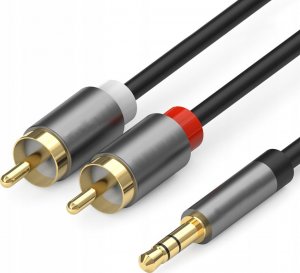 Kabel Topkkable Jack 3.5mm - RCA (Cinch) x2 1m czarny (L21) 1