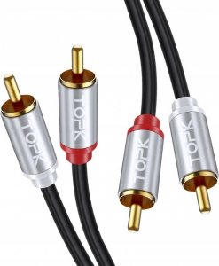 Kabel Topkkable RCA (Cinch) x2 - RCA (Cinch) x2 1m czarny (L21) 1