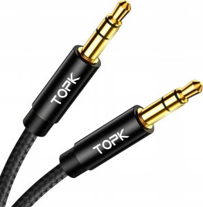 Kabel Topk Jack 3.5mm - Jack 3.5mm 1m czarny (TOPK_AUX Stereo przewód kabel) 1