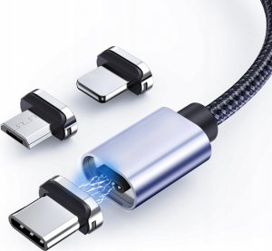 Kabel USB Topk USB-A - USB-C 1 m Czarno-srebrny (AM45) 8
