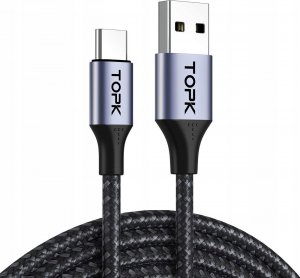 Kabel USB Topk USB-C - USB-A 1 m Fioletowy (AN10) 2