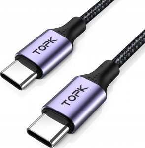 Kabel USB Topk USB-C - USB-C 1 m Czarny (AC10) 1
