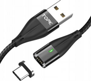 Kabel USB Topk USB-A - USB-C 3 m Czarny (AM61) 1