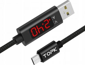 Kabel USB Topk USB-A - microUSB 1 m Czarny (AC27) 1
