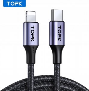 Kabel USB Topk USB-C - Lightning 2 m Czarny (AP10) 2