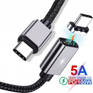 Kabel USB Topk USB-C - Magnetyczne 1.5 m Czarny (AN64) 2