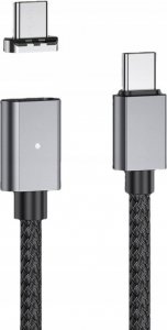 Kabel USB Topk USB-C - Magnetyczne 1.5 m Czarny (AN64) 3