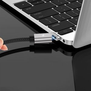Kabel USB Topk USB-C - Magnetyczne 1.5 m Czarny (AN64) 4