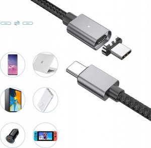 Kabel USB Topk USB-C - Magnetyczne 1.5 m Czarny (AN64) 6