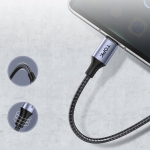 Kabel USB Topk USB-C - Lightning 1 m Czarny (AP10) 7