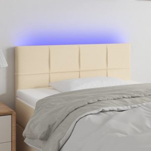 vidaXL vidaXL Zagłówek do łóżka z LED, kremowy, 80x5x78/88 cm, tkanina 1