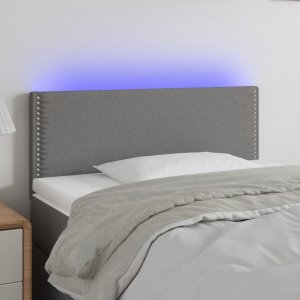 vidaXL vidaXL Zagłówek do łóżka z LED, ciemnoszary, 100x5x78/88 cm, tkanina 1