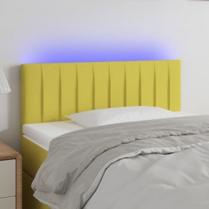 vidaXL vidaXL Zagłówek do łóżka z LED, zielony, 90x5x78/88 cm, tkanina 1