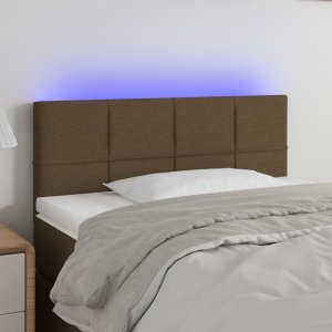 vidaXL vidaXL Zagłówek do łóżka z LED, ciemnobrązowy, 80x5x78/88 cm, tkanina 1