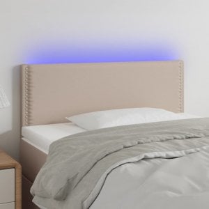 vidaXL vidaXL Zagłówek do łóżka z LED, cappuccino, 80x5x78/88 cm, ekoskóra 1