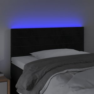 vidaXL vidaXL Zagłówek do łóżka z LED, czarny, 100x5x78/88 cm, aksamit 3