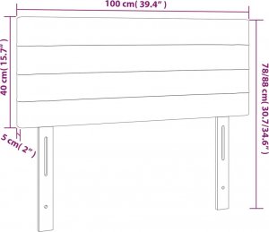 vidaXL vidaXL Zagłówek do łóżka z LED, czarny, 100x5x78/88 cm, aksamit 6