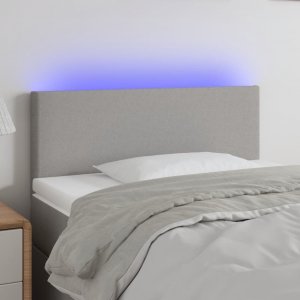 vidaXL vidaXL Zagłówek do łóżka z LED, jasnoszary, 100x5x78/88 cm, tkanina 1