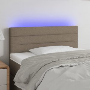 vidaXL vidaXL Zagłówek do łóżka z LED, taupe, 90x5x78/88 cm, tkanina 1