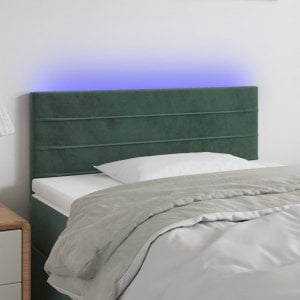 vidaXL vidaXL Zagłówek do łóżka z LED, ciemnozielony, 80x5x78/88 cm, aksamit 1