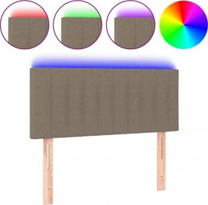 vidaXL vidaXL Zagłówek do łóżka z LED, taupe, 80x5x78/88 cm, tkanina 2