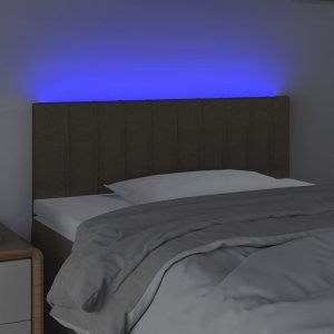 vidaXL vidaXL Zagłówek do łóżka z LED, taupe, 80x5x78/88 cm, tkanina 3