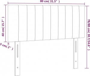 vidaXL vidaXL Zagłówek do łóżka z LED, taupe, 80x5x78/88 cm, tkanina 6