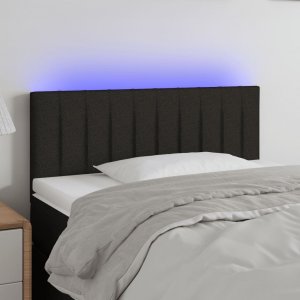 vidaXL vidaXL Zagłówek do łóżka z LED, czarny, 100x5x78/88 cm, tkanina 1