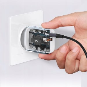 Ładowarka Topk Szybka Ładowarka sieciowa USB + USB C PD 20W 3