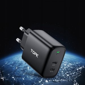 Ładowarka Topk Szybka Ładowarka sieciowa 2 x USB C PD 40W 7