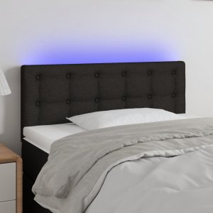 vidaXL vidaXL Zagłówek do łóżka z LED, czarny, 80x5x78/88 cm, tkanina 1