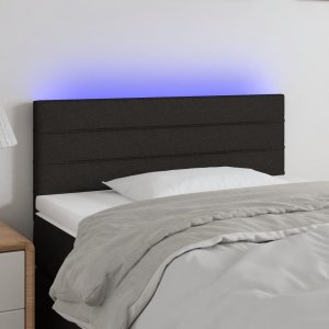 vidaXL vidaXL Zagłówek do łóżka z LED, czarny, 80x5x78/88 cm, tkanina 1