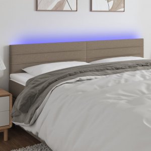 vidaXL vidaXL Zagłówek do łóżka z LED, taupe, 160x5x78/88 cm, tkanina 1