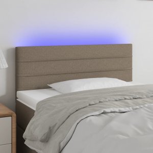 vidaXL vidaXL Zagłówek do łóżka z LED, taupe, 100x5x78/88 cm, tkanina 1