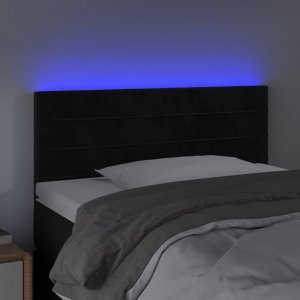 vidaXL vidaXL Zagłówek do łóżka z LED, czarny, 90x5x78/88 cm, aksamit 3