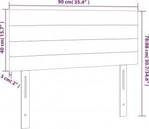 vidaXL vidaXL Zagłówek do łóżka z LED, czarny, 90x5x78/88 cm, aksamit 6